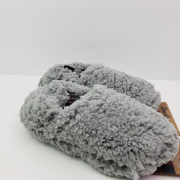 NEW Dearfoams Skye Boys Size 2/3 Sleet Gray Sherpa Closed Back Slippers - Picture 1 of 8